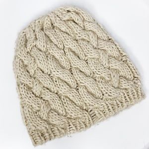Cream Knit Hat